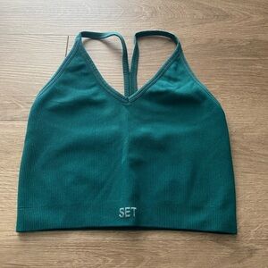 Set Active Sculptflex Ribbed V Bra - Mojito Green in Size Small